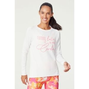 Wildfox Running late is my Cardio Graphic Long Sleeve Athleisure Sweatshirt